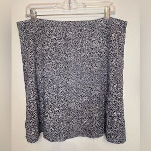 Gap EUC black/white floral lined midi skirt Size 14 tall